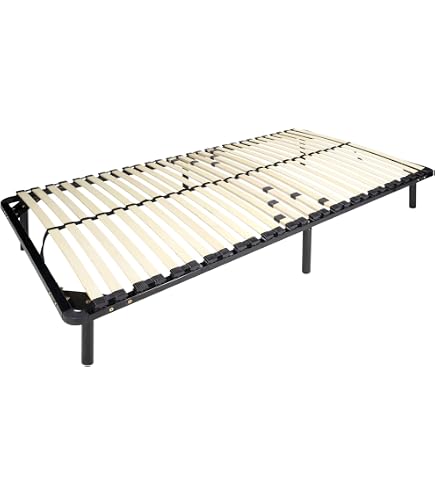 EVERGREENWEB Orthopädischer Lattenrost 90x200 Cm – 35 Cm Hoch, Buche-Leisten, Stahlrahmen, 4 Füße