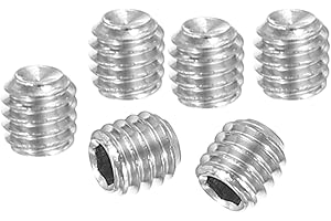 PATIKIL 100 Pcs Hex Socket Grub Screw, M4x4mm Flat Point Grub Bolt 304 Stainless Steel Head Socket Set Screws for Door Handles Light Fixture Repair