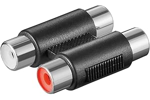 CABLEPELADO Adaptador Audio Estereo Hembra a Hembra | Acoplador 2x Hembra | Extensor doble Hembra | Apto para para Amplificador, Mezclador, Reproductor de CD, subwoofer, Altavoz