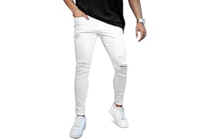 GINGTTO Pantaloni Jeans Uomo Elasticizzati Skinny Strappati Pantalones Denim Slim Fit Stretch Taper Jean