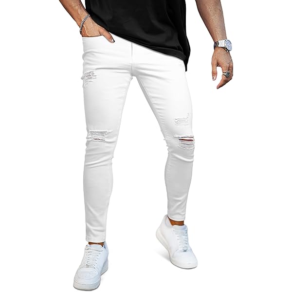 Lo Strappo Jeans Skinny Elasticizzati Da Uomo, Strappati, Super Comodi, In Jeans Uomo Strappati - Foto 10
