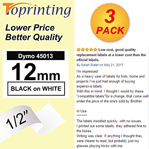 topr inting etiquetas de la cinta banda compatible F r Dymo D1 45013 s0720530 Negro sobre Blanco 12 mm x 7 m F r Dymo LabelPoint Label Manager color 3 Pack reviews topr inting etiquetas de la cinta banda compatible F r Dymo D1 45013 s0720530 Negro sobre Blanco 12 mm x 7 m F r Dymo LabelPoint Label Manager color 3 Pack