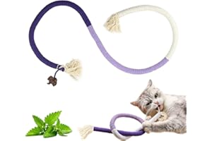 SUOXU Katzenminze Spielzeug Kauendes Baumwollseil, Interaktives katzenspielzeug für Indoor, Gefüllt mit natürlicher Katzenminze,Benutzt für Katzen zahnpflege gegen mundgeruch, 1 katzenspielzeug(Lila)
