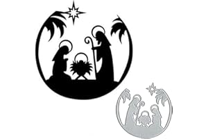 FCLILY@JJ Merry Christmas Priest Die Cuts,Merry Christmas Savior Party Snata Metal Cutting Dies Cut Stencils Template Mould DIY Invitation Card Scrapbook Embossing Craft Card Making