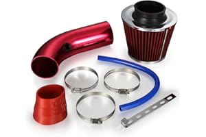 ‎MADLIFE GARAGE Madlife Garage Universal Sportluftfilter,76mm 3 Zoll Kaltluftansaugschlauch,Auto Kaltlufteinlassfilter,Lufteinlassfilter Kit,Luftfilterreiniger Lufteinlasssystem mit Schlauch Rot