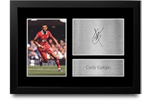 HWC Trading FR A4 Cody Gakpo Liverpool Gifts Printed Signed Autograph Picture for Football Fans and Supporters - A4 Framed