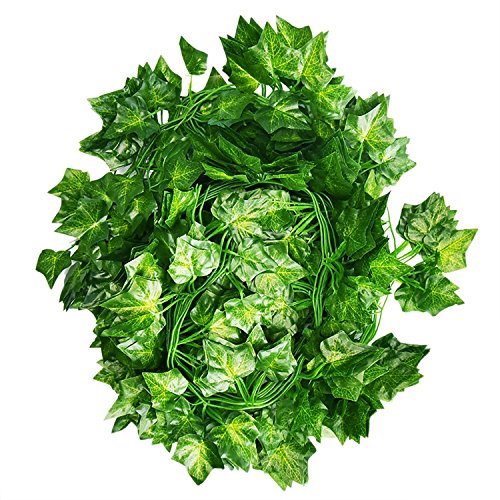 Tesan Efeugirlande Künstlich Hängende Rebe für Hochzeit Party Garten Wanddekoration ,12 Stück - 6