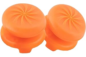 TEUVO Thumbsticks, Silicone Copertina Thumbsticks Grip per PS4 Controllore e per PS5 Controllore a Aumentare Precisione, Obiettivo e Comfort, Arancione, 2 Pezzi