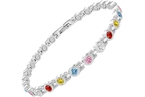 ‎JEROOT JEROOT Fußkettchen für Damen Silberfarben - Magnetarmband Damen Edelstahl - Magnet Zirkonia Fußkette Verstellbar 27cm - Geschenke für Frauen/Mama/Mutter