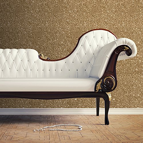 Muriva Tapete, mit Glitzer-Effekt, Strukturtapete, goldfarben, 701354 - 2