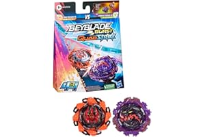 HASBRO Beyblade Burst QuadStrike Dual Pack, Pack de 2 toupies de compétition Ambush Nyddhog N8 et Chain Poseidon P8