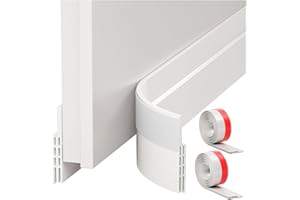 HOJOY Door Seal 2 Pieces, Draught Stopper for Doors and Door Seal Bottom, Soundproof Door Protection for Doors, 5 x 100 cm, 2 m White