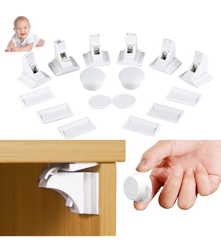 Serrure Magnétique Enfant Pour Placards & Tiroirs - 10 Bloqueurs + 2 Clés - Sans Percage