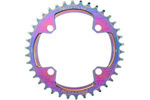 YBEKI Plato Monoplato 104BCD CNC 7075-T6 (32-38T) - Plato Estrecho-Ancho Ultraligero Anticaída para MTB/Carretera/BMX | Compatible Shimano/SRAM 8-12V | Anodizado Militar