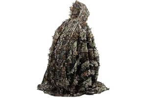 HARRINGTON MARLEY Ghillie Suit 3D Camo Leaf Woodland Shooting/Photography Camouflage Poncho Cover - Bird Watching Leaf Cover