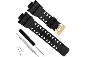 MYTIME OliBoPo Zapasowy pasek do zegarka z naturalnej żywicy dla mężczyzn Casio G-Shock GD120/GA-100/GA-110/GA-100C, Silikon, Bez kamienia szlachetnego