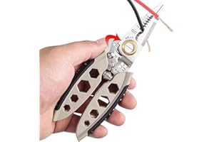 HOEMUDY Wire Stripper Cutter, 7 Inches Multi-Purpose Portable Wire Stripping Tool, Long Nose Wire Stripper,Professional Tool Gift,Pressure Adjust Cable Cutters, Electrical Wire Cutter for Electricians