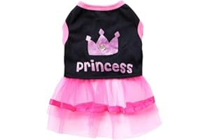 NashaFeiLi Pet Clothes, Summer Dog Princess Dress Girl Wedding Tutu Skirt Apparel for Puppy Small Dog Cat (S, Black Princess)