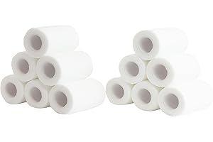 Venda cohesiva autoadhesiva 12 unidades 10cm x 4,5m. Vendas autoadhesivas para crossfit, fútbol, fisioterapia y veterinaria. Venda cohesiva apta como vendas para perros. Marca Vendari. (Blanco)