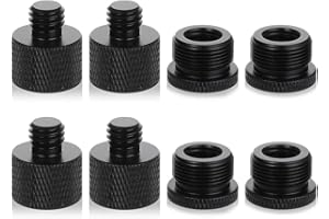 YUUSIKCO 8 PCS adaptateurs de Pied de Micro, 5/8 Femelle vers 3/8 mâle 3/8 Femelle vers 5/8 mâle 5/8 Femelle vers 1/4 mâle 1/4 Femelle vers 5/8 mâle Filetage Adaptateur pour Support de Microphone