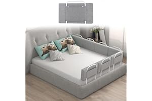 MGCHOWUE Barrera de Cama Niños Anticaída, Barandilla de Seguridad Infantil para Camas de Niños y adultos, con Cremallera Extraíble y Lavable, Ajustables en Altura, 50 60 100 150 180 200cm, Verde Gris Rosa