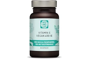 Kala Health Vitamin E 450 IE 400mg Tocopherol + Tocotrienol Vitamin E Vegan - Alpha Tocopherol + All 4 Tocotrienols – Alpha Tocotrienol + Beta Tocotrienol + Delta Tocotrienol and Gamma Tocotrienol