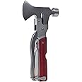 HELLARO Hammer Tool Kit Portable 12 in 1 Multi Utility Multifunction Stainless Steel Hammer Tool Kit Knife Axe Bottle Opener Nut Car Safety Tool Kit