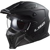LS2 OF606 Drifter Open Face Full Face Modular Motorcycle Helmet Matt Black