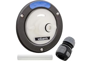 valuents Pokrywa zbiornika na wodę, 3 piny, średnica 78 mm, biało-szara, do kampera z wężem do króćca do wlewu wody + plus: adapter do węża wodnego