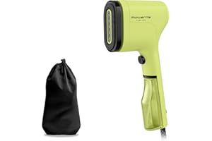 Rowenta Pure Pop, Ferro da Stiro Verticale Portatile a Vapore, Utile per Stirare e Igienizzare i Tuoi Capi, con Sistema Reversibile, Riscaldamento Rapido, Potenza 1300W, Colore Giallo Limone, DR2025