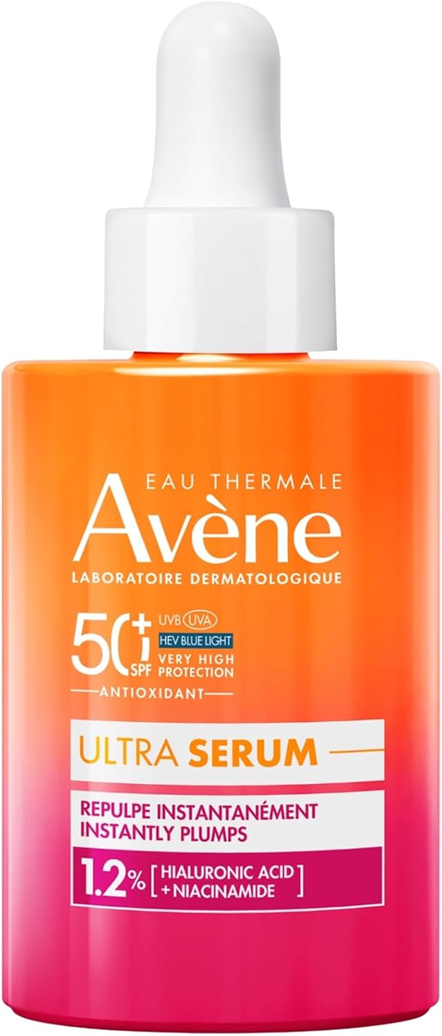 AVÈNE - Sérum ultra acolchado SPF 50+ - Protección contra el envejecimiento - Con TriAsorB™, ácido hialurónico y niacinamida - Ultraligero y concentrado - Acabado invisible - Piel sensible - 30 ml