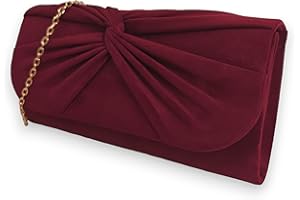 USHOPUK Suede Pleated Style Bridal Prom Wedding Evening Clutch Party Purse Hand Bag