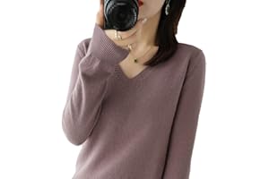 YTR6RTW Autumn Winter Sweater Women Keep Warm V-Neck Pullovers Knitting Sweater Long Sleeve Loose Tops