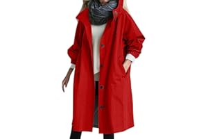 Duohropke Chubasquero para mujer, impermeable, transpirable, cortavientos, chaqueta larga funcional, chaqueta softshell ligera, chaqueta de entretiempo