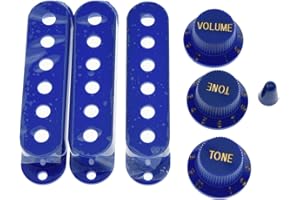 KAISH Blaue ST Strat Pickup Abdeckungen Knöpfe und 5-Wege-Schalter-Spitze
