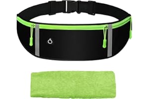 NMBCH Ceinture de Course à Pied Homme et Femme, Sac Banane de Sport Etanche, Sac Banane léger et réglable avec Ceinture élastique, pour Course à Pied, Cyclisme, Voyage (Noir)