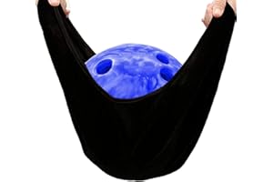LPORF Bowlingball Reinigungsbeutel, 3-in-1 Bowlingkugel-Zubehör, Schutz, Poliertasche, Tuch, Zubehör, waschbar, saugfähig, für Kegel, Schwarz, (ca.) 53 x 22 cm