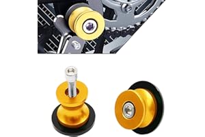 Bonnoeuvre 2pcs Universale M8 Nottolini Forcellone Cavalletto Appoggi Assen Swingarm Spool Screw per Kawasaki Z900 Z800 Z650 Z1000sx/ S1000RR S1000R S1000XR/ CBR250R CBR900RR/ Ducati 749 (Oro)