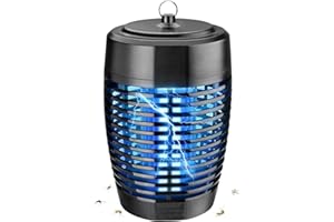 EUQQZU Lampada Antizanzare Elettrica, 13W 1500V Zanzariera Elettrica con Spazzola di Pulizia, IPX4 Impermeabile Trappola per Zanzare Repellente che Riduce Efficacemente gli Insetti Volanti