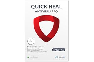 Quick Heal Antivirus Pro Latest Version - 2 PCs, 1 Year (Email Delivery in 2 hours- No CD)