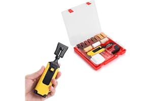 Weytoll Kit de réparation de stratifié,11 nuances différentes de cire fondue,Raboteuse et éponge abrasive,Réparation pour parquet et stratifié