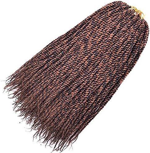 Ombre Senegalese Twist Hair Crochet Braids Hairstyles 2S Pretwist Box Braid Crochet Hair Extensions 18Inch 30Strands 75Gram/Pack (18inch 6pcs, leopard print)