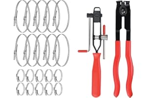 Thsakzo 22 Stücke Achsmanschetten-Klemmen-Zange, mit Ohrniederhalter, Achsmanschetten Schellen, universell einsetzbar bei Achsmanschetten, Kraftstoffschläuchen, Kühlern z.B.