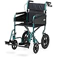 Days Escape Folding Manual Wheelchair with Removable Footrests for Indoor and Outdoor Use (Standard, Blue)