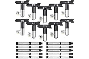 FUNNYTEK Ugello Airless con guarnizione a punta, punte spray reversibili, punte per ugelli per spruzzatori airless per sistemi di spruzzatura a colori (modello: 109/213/311/315/411/415/517/523/621/623)