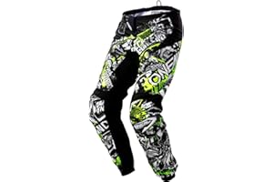O'NEAL | Pantalon | Moto Enduro | Grande liberté de Mouvement, entièrement doublé, Rembourrage en Caoutchouc pour Plus de Protection | Pantalon Element Attack | Adulte | Noir Jaune Fluo | Taille 24