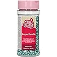 FunCakes Sugar Pearls Medium Metallic Blue: Cake Sprinkles, Great Taste, Perfect for Cake Decorating, Edible Sugar Pearls. 80 g.