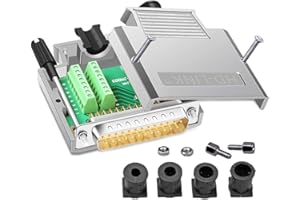 PENGLIN Connecteur de dérivation DB25 sans soudure, boîtier en métal RS232 D-SUB série vers connecteur 25 broches, carte de raccordement de dérivation avec boîtier (mâle)
