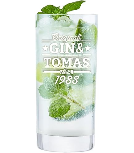 Herz & Heim® Gin Tonic Glas Personalisiert – Lustiges Longdrinkglas Mit Sprüchen & Namensgravur (300 Ml)