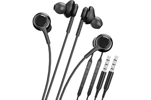 KEFIANY 3.5mm in Ear Kopfhörer mit Mikrofon(2pack) Phone Kabel Headphone Kabelgebunden Klinke Ohrhörer Handy Earbuds Wired Earphone Kompatibel für Samsung Galaxy A52 Google Pixel Tablet Pc Headset S10-ej